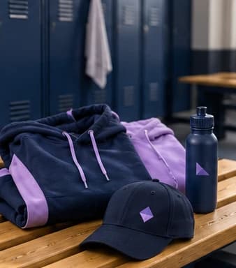 Hoodie, boné e garrafa personalizados num balneário