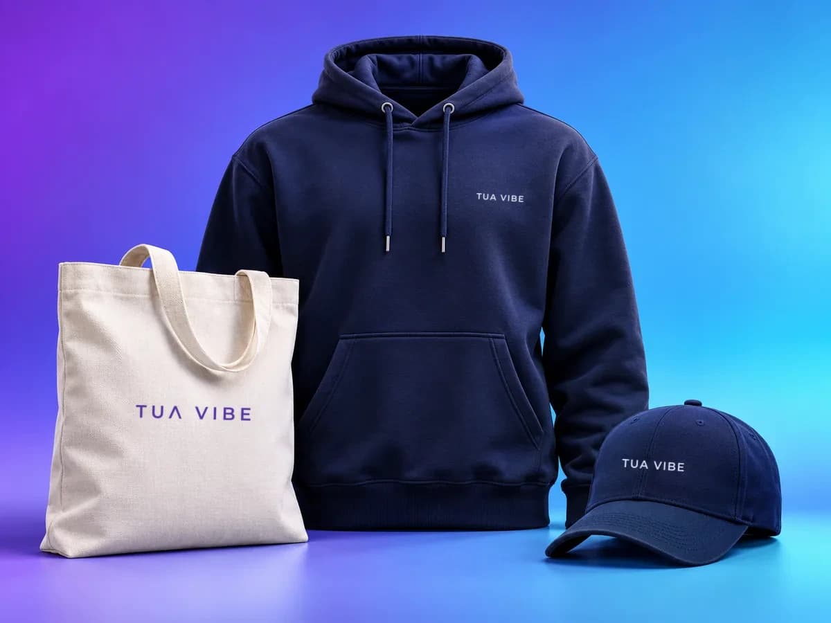 Hoodie, tote bag e boné personalizados